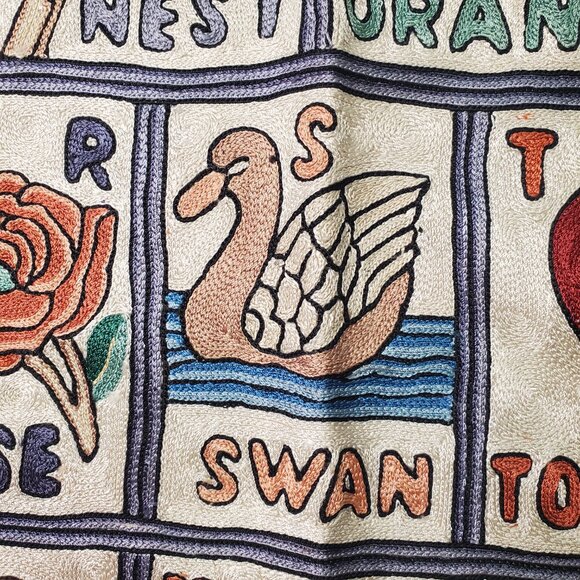 Folk Art Hand Made Alphabet Tapestry Nursery School Wall Hanging 29" X 47" - Picture 7 of 11